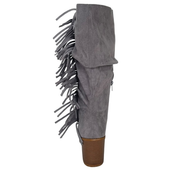 Journee Collection Hartly Grey Extra Wide Calf Womens Mid-Calf Boots Size 8.5M - Picture 4 of 11